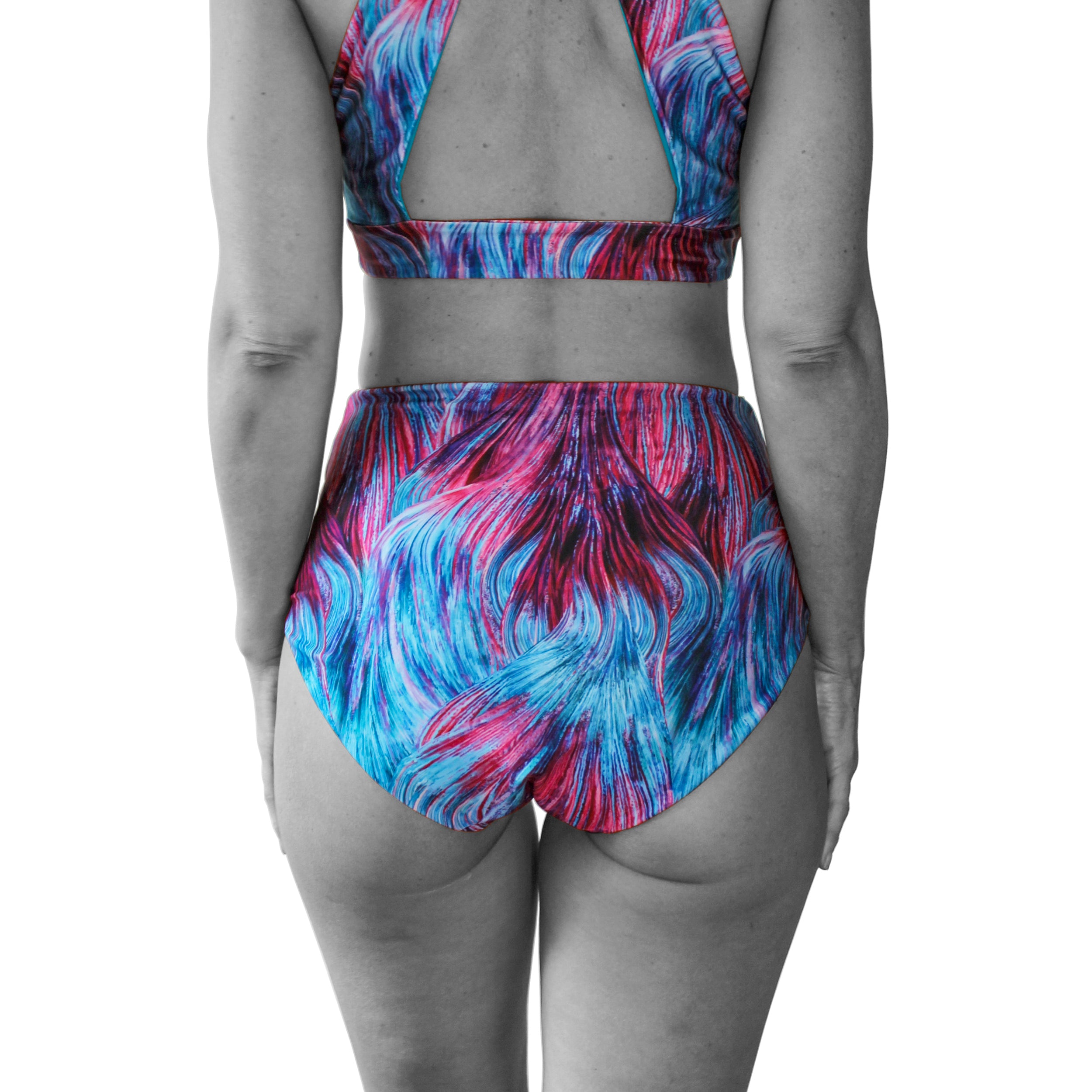 Fighter Fish High Waist Bikini Bottoms