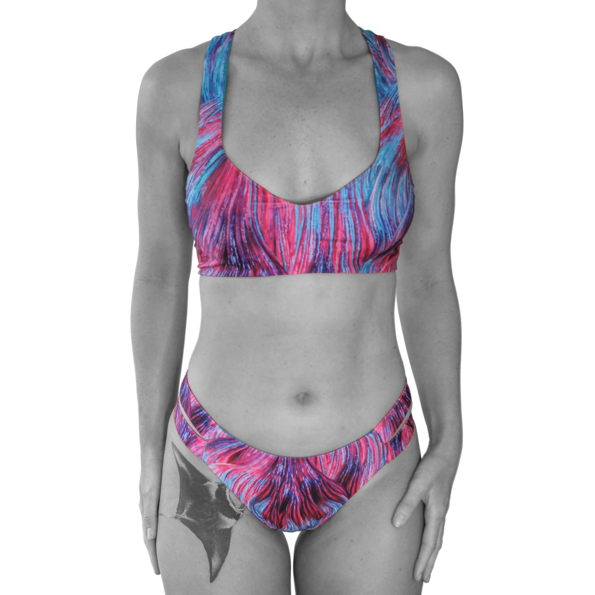 Fighter Fish Cross Back Bikini Top