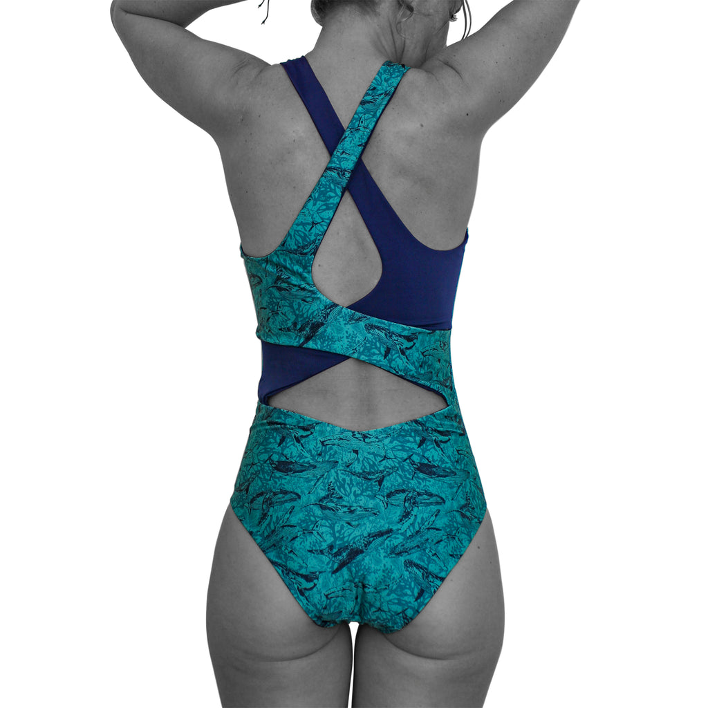 Humpback Whale Print Sustainable Swimsuit