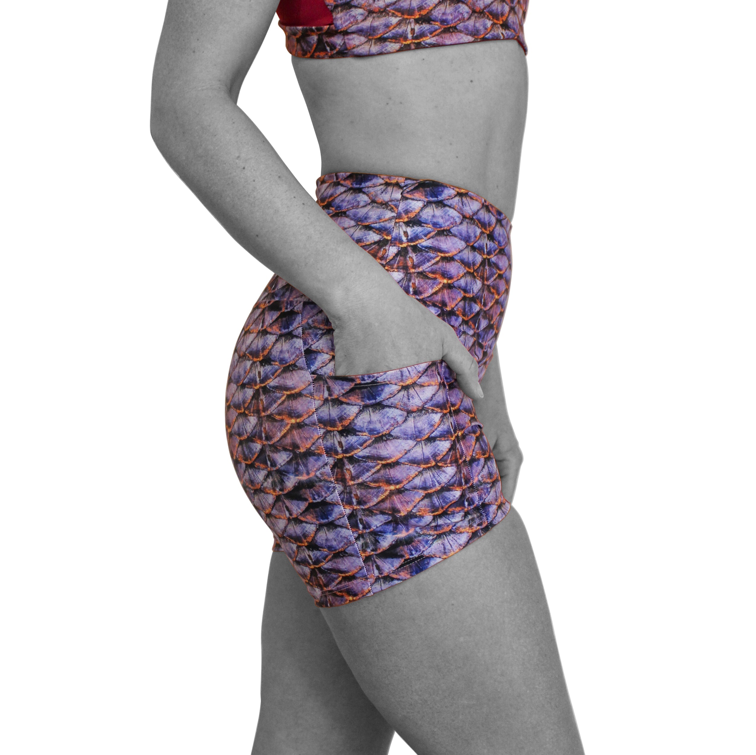 Purple Mermaid Scales Sustainable Shorts