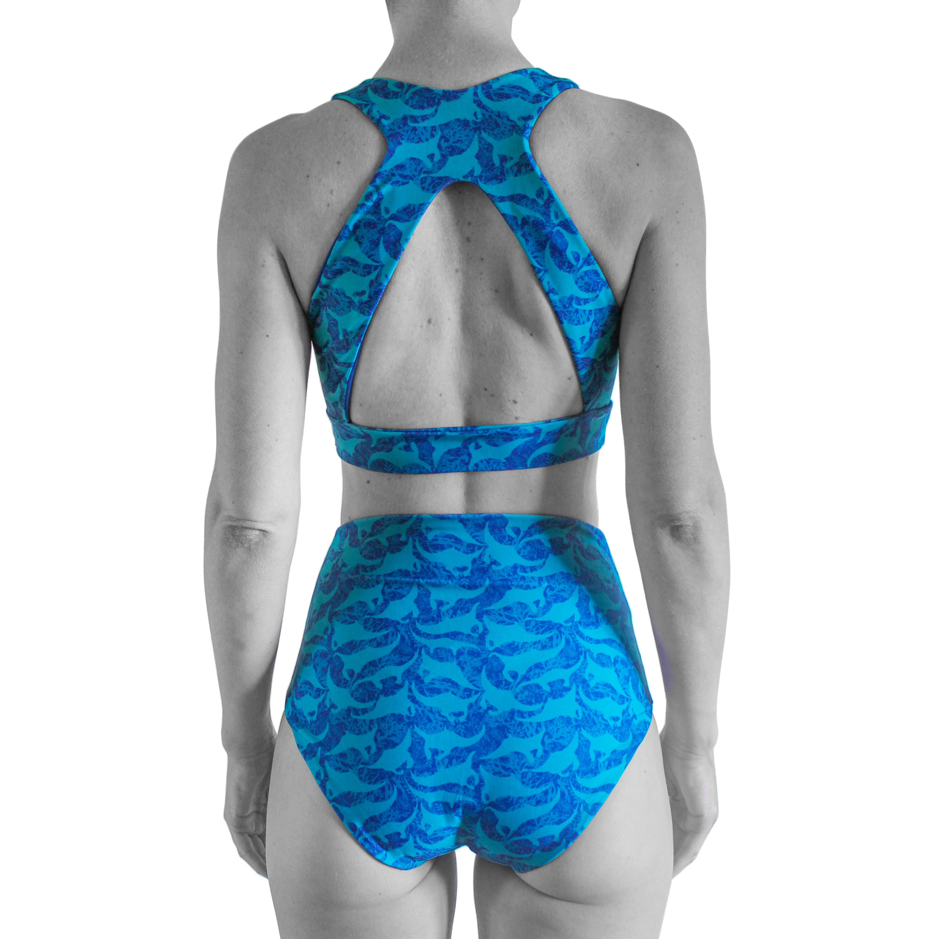 Manta Ray Print Sustainable Bikini Top