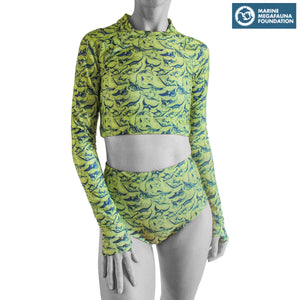 Manta Ray Print Bikini Bottoms Recycled Swimwear