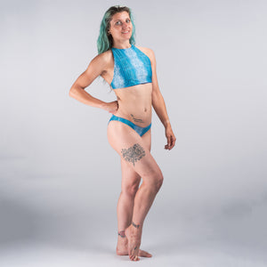 Blue Mermaid Scales Halter Bikini Top Eco Swimwear